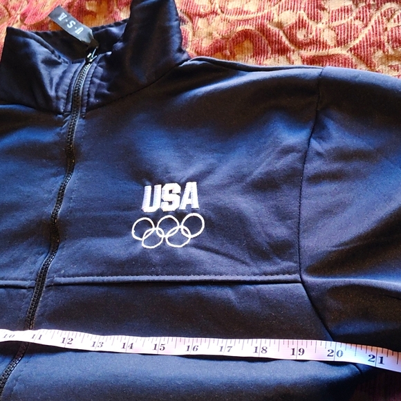 Navy 🔵 🇺🇲 official Olympic track jacket/ SZ MD medium 🙂 - Picture 3 of 8